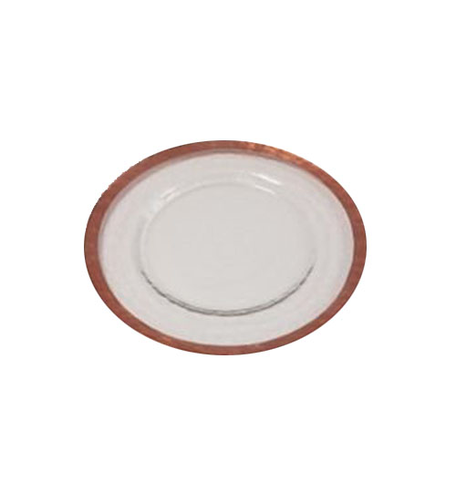 copper rimmed charger plate for events